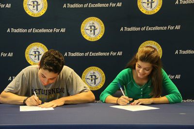 Cody Taylor will be attending LeTourneau University in Longview and Aubrey Zastoupil has signed with Texas Wesleyan